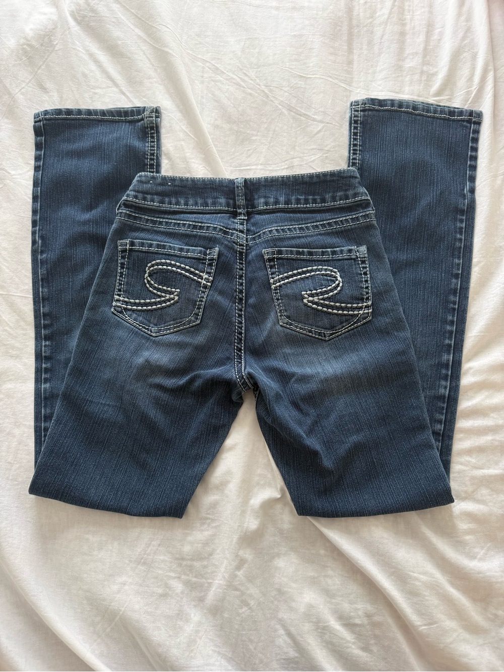 Ricki's Dark Blue Boot Cut Jeans with Contrast Pocket Stitching